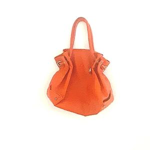 Furla genuine leather beautiful classic handbag embossed crocodile  in orange co